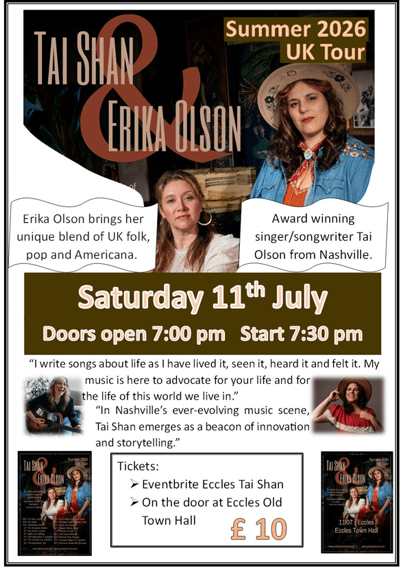 Tai Shan Folk Duo poster 11/7/26 7.30pm