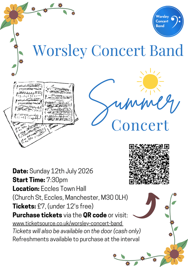 Worsley concert band poster 12/7/26. Lift not working for this event.