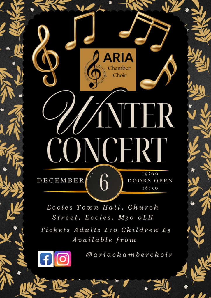 Aria choir poster 6/12/25, 7.30pm