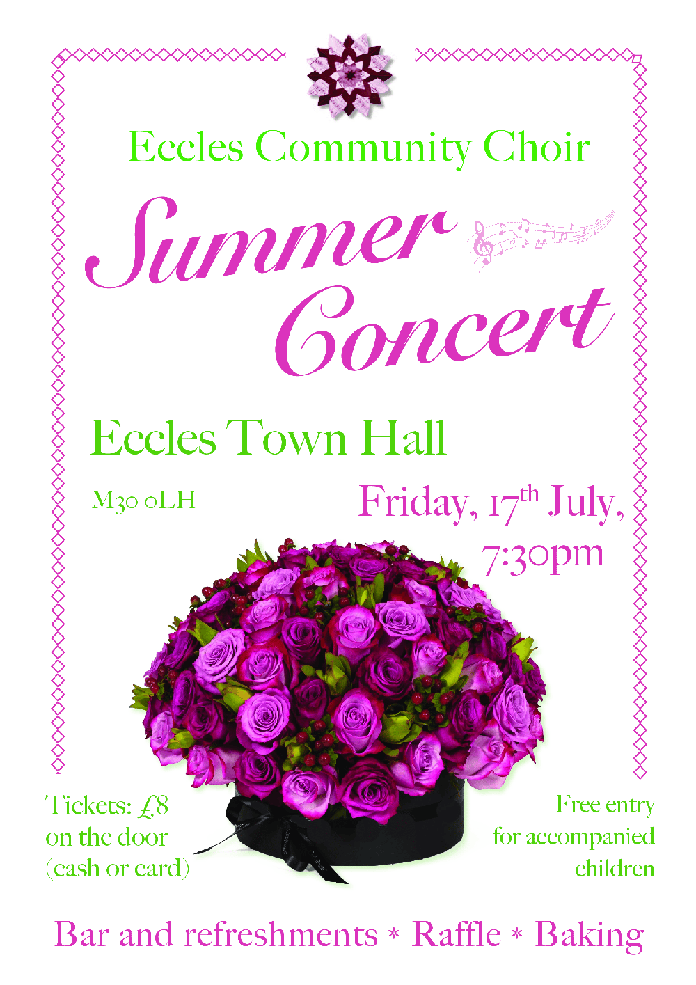 Eccles Community choir 17/7/26 7.30 poster