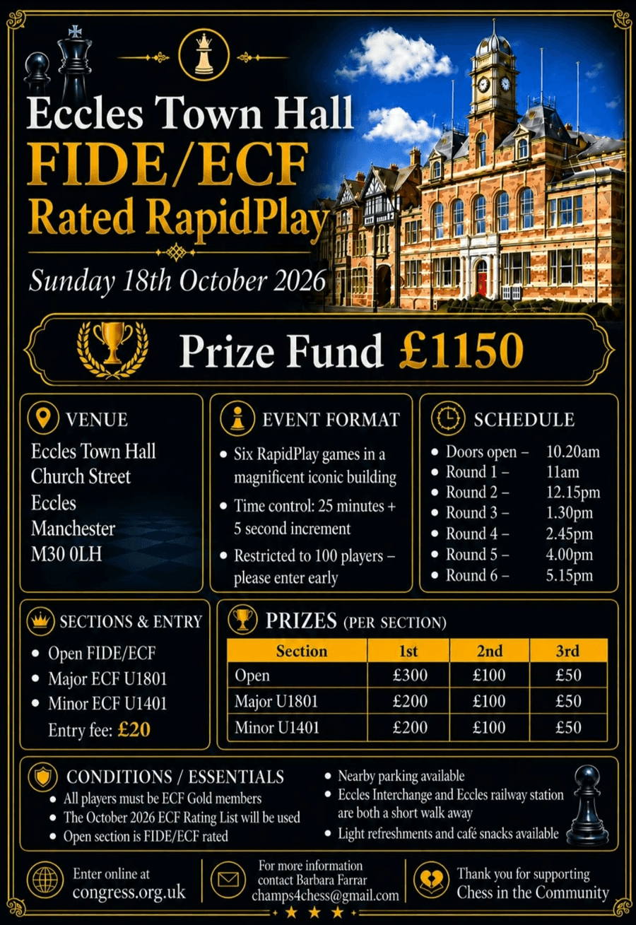 chess tournament, 18/10, 11am till 6pm