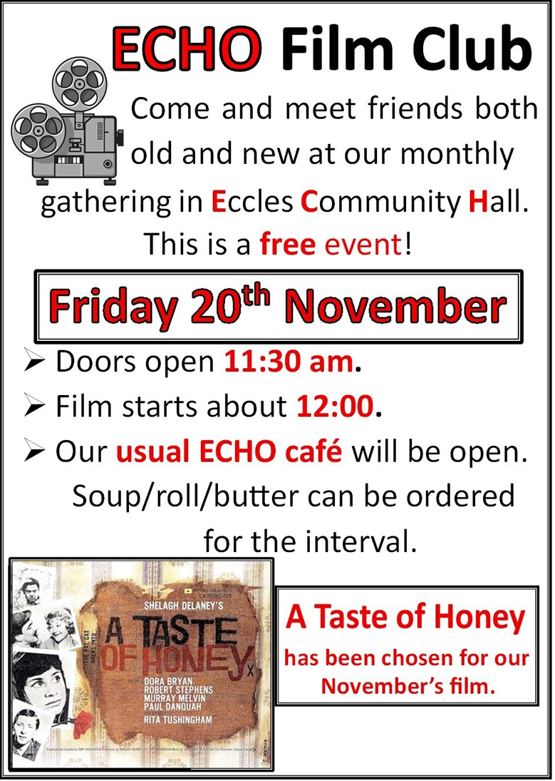 ECHO Film Club Fri 20/11. 12.00 A Taste of Honey.